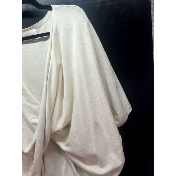 Anthropologie Twist Front Dolman Wrap Cape Shrug Shawl Cream Viscose Blend OS - Picture 4 of 6